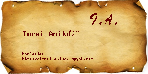 Imrei Anikó névjegykártya